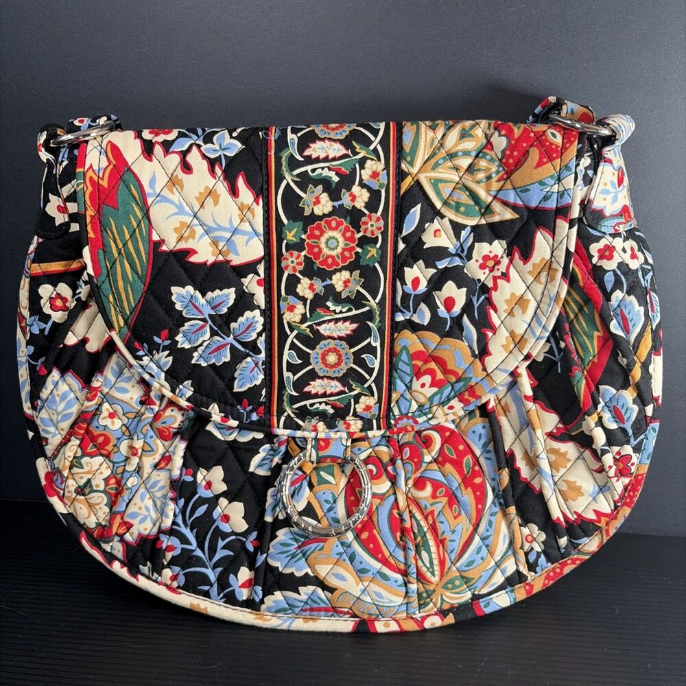 Vera Bradley Crossbody Bag Retired Versailles Pattern Pleated Grannycore Hipster